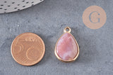 Pendentif goutte agate verte naturelle 23mm, x1 (G0491)