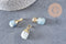 Pendentif goutte aigue-marine facetté laiton doré 19-21mm, bijou pierre, x1 (G5036)