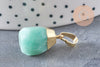 Pendentif goutte amazonite naturelle facetté laiton doré 19-21mm, x1 (G5524)