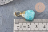 Pendentif goutte amazonite naturelle facetté laiton doré 19-21mm, x1 (G5524)