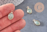 Pendentif goutte aventurine verte naturelle 17mm, x1 (G3056)