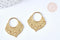 Pendentif goutte ethnique laiton brut 27mm, x2 (G6916)