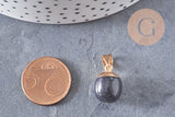 Pendentif goutte goldstone bleu foncé doré,pierre synthétique,17-19mm, x1 G4379