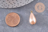 Pendentif goutte imitation perle rose cuivre 21mm, x1 (G10150)