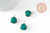 Pendentif goutte jade naturel bleu turquoise laiton doré 18mm, x1 (G0422)