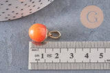 Pendentif goutte jade orange doré, fournitures créatives, pendentif pierre,jade naturel, jade jaune teinté,17-19mm, x1 G3367