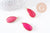Pendentif goutte jade naturel rouge doré 33mm, x1 (G10109)