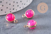 Pendentif goutte jade rose doré facettes, pendentif pierre,jade naturel,pendentif jade,14mm, x2 G3064