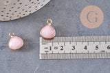 Pendentif goutte jade rose,pendentif bijoux, pendentif jade,pendentif pierre,jade naturel, pendentif jade,18mm, x1 G1697