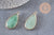 Pendentif goutte jade vert doré, pendentif jade, pendentif pierre,jade naturel, jade vert,jade vert naturel,33mm, x1 G0581