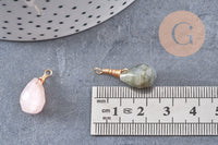 Pendentif goutte labradorite amazonite améthyste lapis naturel 16mm, x1 (G4439)