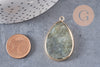 Pendentif goutte labradorite naturelle laiton doré 39mm, x1 (G2731)