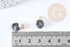 Pendentif goutte labradorite noire naturelle fer doré 14-15mm, x1 (G8697)