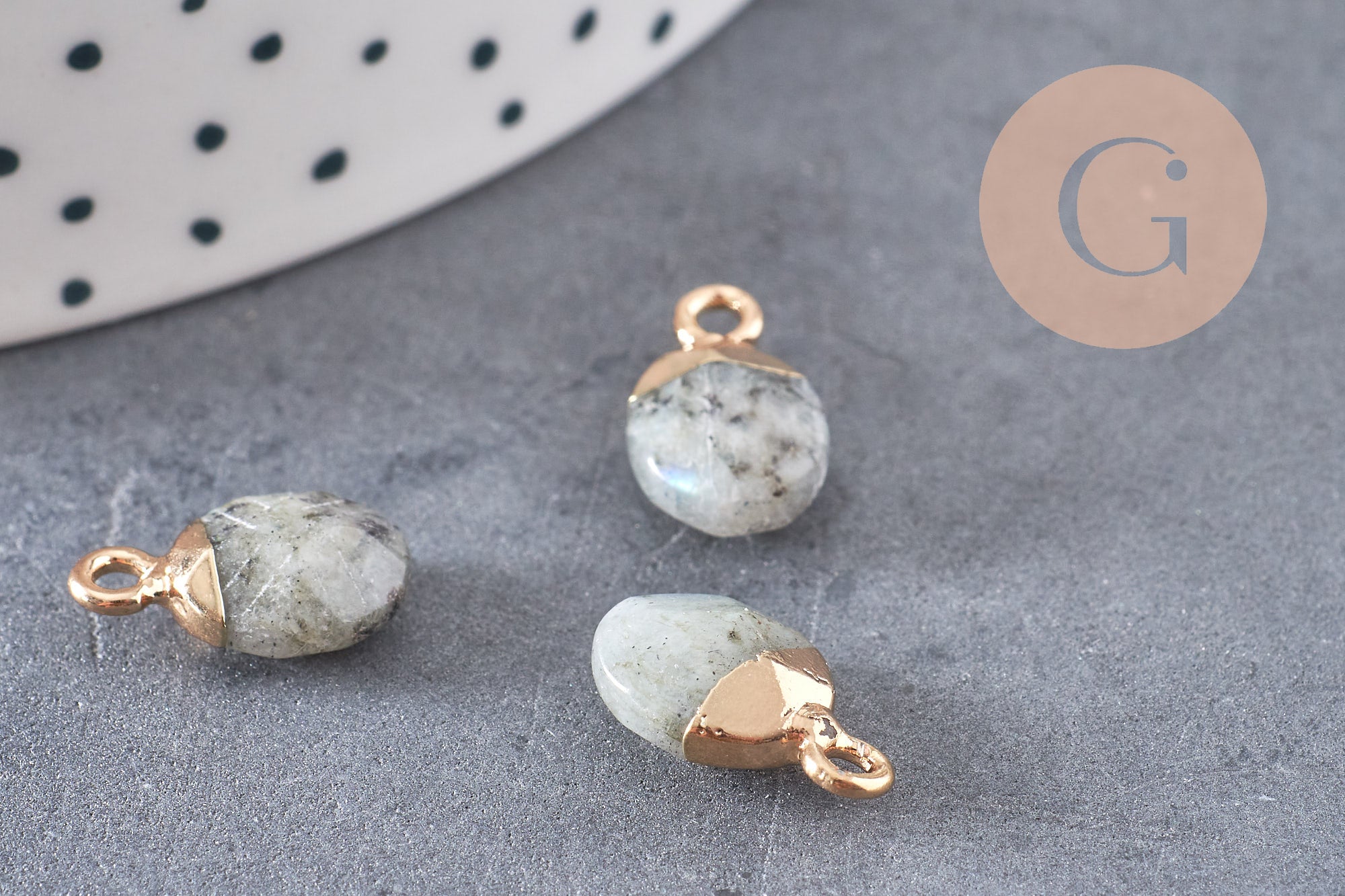 Pendentif goutte labradorite,pendentif pierre,bijou pierre,pendentif pierre, labradorite naturel,pendentif labradorite,14mm,x 2, (G0028)