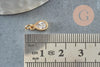 Pendentif goutte laiton doré zircon blanc 10mm,pendentif doré cristal, création bijoux x1 (G9673)