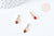 Pendentif goutte laiton doré zircon cristal rouge 17.5mm, x1 (G8435)