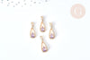Pendentif goutte laiton doré zircon violet 17,5mm, pendentif création bijoux, x1 G8545