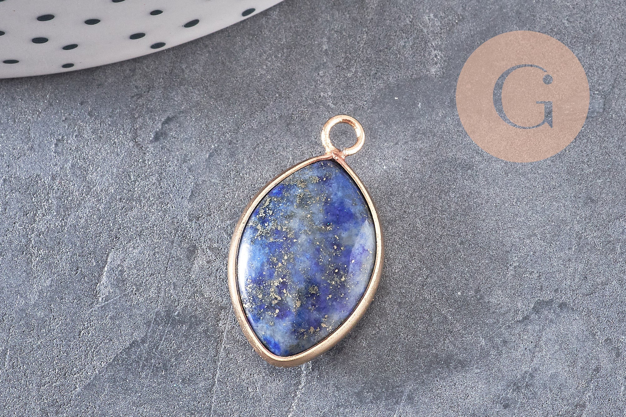 Pendentif goutte lapis lazuli naturel 25mm, x1 (G5212)