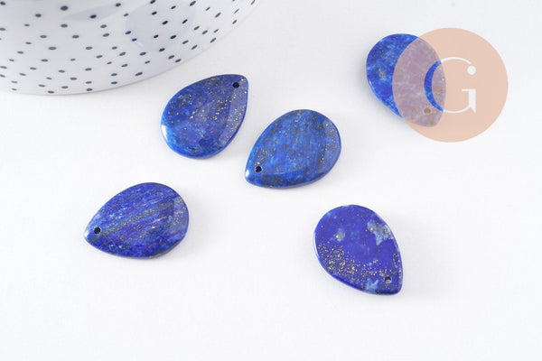 Pendentif goutte lapis lazulis naturelle 25.5mm, x1 (G10076)