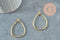 Pendentif goutte martelé laiton brut, breloque laiton brut,création bijoux,pendentif laiton brut,41.5mm, X2 (G3658)