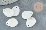 Pendentif goutte nacre blanche naturelle 20mm, x10 (G5134)