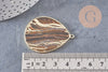 Pendentif goutte œil de tigre naturel 41mm, x1 (G6280)