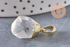 Pendentif goutte quartz cristal facetté doré, bijou pierre,pendentif cristal de roche naturel, pendentif pierre,bijoux pierre,19-21mm, x1, G5154