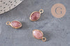 Pendentif goutte quartz fraise facette naturel 17mm, x1 (G5190)