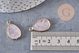 Pendentif goutte quartz rose naturel 22mm (G3107)