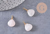 Pendentif goutte quartz rose naturelle facettes 21mm,pendentif bijoux, pendentif pierre, x1 (G6271)