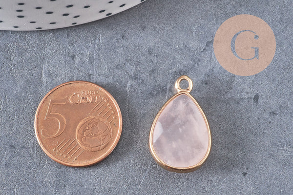 Pendentif goutte quartz rose, pendentif bijoux, pendentif quartz,pendentif pierre,quartz rose naturel, x1 G5231