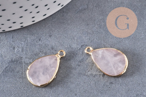 Pendentif goutte quartz rose,Pendentif pour bijoux, pendentif pierre, pierre naturelle, pendentif rose,quartz rose naturel,22mm,G3107