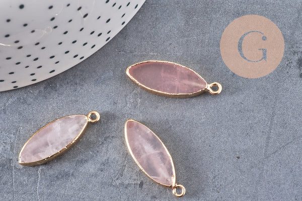 Pendentif goutte quartz rose,pendentif bijoux,pendentif pierre,quartz rose naturel,pendentif quartz rose,28.5-30mm, x1 G5225