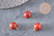 Pendentif goutte rond jaspe rouge naturel support doré 14mm, x1 (G4485)