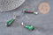 Pendentif goutte rubis zoisite naturel acier inoxydable platine 28mm, x1 (G11120)