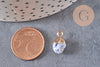 Pendentif goutte sodalite naturelle fer doré 14mm, x2 (G0420)