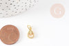 Pendentif goutte zamac doré,fournitures créatives, sans nickel,perle géométrique,10mm, x5 G5459
