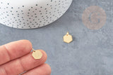 Pendentif hexagone acier doré inoxydable 11.5mm, x1 (G6118)