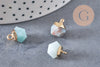 Pendentif hexagone amazonite 11mm,pendentif pierre amazonite naturel pour création bijoux, x 2-G0552
