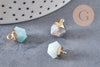 Pendentif hexagone amazonite 11mm,pendentif pierre amazonite naturel pour création bijoux, x 2-G0552
