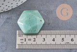 Pendentif hexagone aventurine, pendentif pierre, aventurine naturelle, 29mm x1 (G1444)