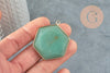 Pendentif hexagone aventurine verte,pendentif pierre,pendentif collier,pierre naturelle,pendentif aventurine naturelle,45mm, x1 G2427