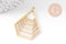 Pendentif hexagone géométrique acier 201 inoxydable doré 40mm, x1 (G5738)