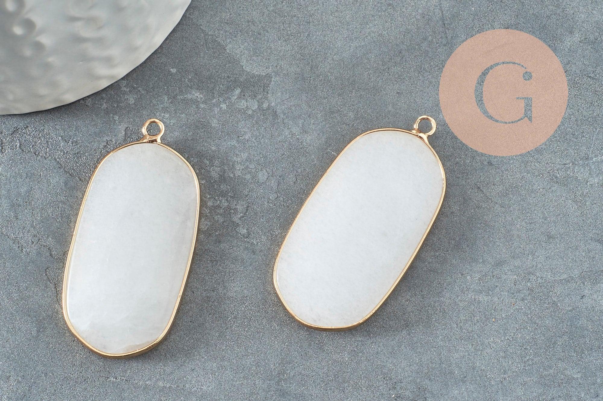 Pendentif hexagone jade blanc,Pendentif bijoux, pendentif pierre,pendentif collier,pierre naturelle,pendentif jade,jade naturel,49mm, x1 G0209
