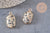 Pendentif hexagone jaspe dalmatien naturel 25mm, x1 (G1866)