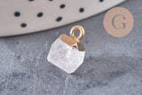 Pendentif hexagone quartz ,pendentif pierre cristal de roche naturel,pendentif quartz ,11mm, x1 G7866