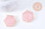Pendentif hexagone quartz rose naturel laiton doré 45mm, x1 (G2718)