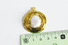 Pendentif laiton dorée perle naturelle,creation bijou femme, bijou minimaliste, bijou doré perle, cadeau anniversaire 34x31mm, x1 G5331