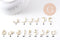 Pendentif lettre arabe cristal blanc laiton doré 18K 15-18mm, x1 (G10494)