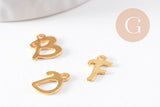 Pendentif lettre initiale acier doré inoxydable 10-12mm, x1 (G6840)